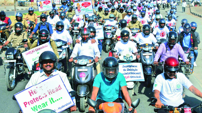 Participants of Helmet Awareness campaign Participants of Helmet Awareness campaign